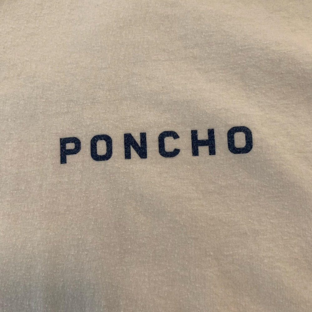 Poncho Gildan Shirt Mens XL White Crewneck Logo Back Graphic Tee T-Shirt - Picture 2 of 8